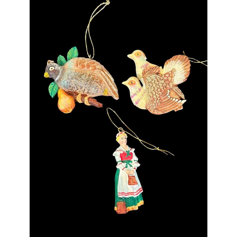 Two Kurt S Adler Resin birds Christmas Ornaments set of 3‎